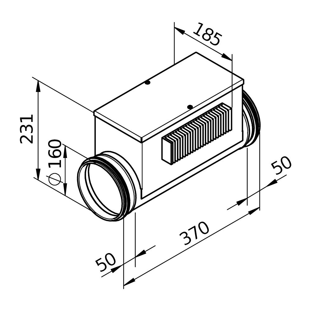 Helios Elektro-Heizregister EHR-R 2,4/160 TR, 2,4kW, 230V, Mindestvolumenstrom 110m3/h, i... HELIOS-05294 4010184052944 (Abb. 3)