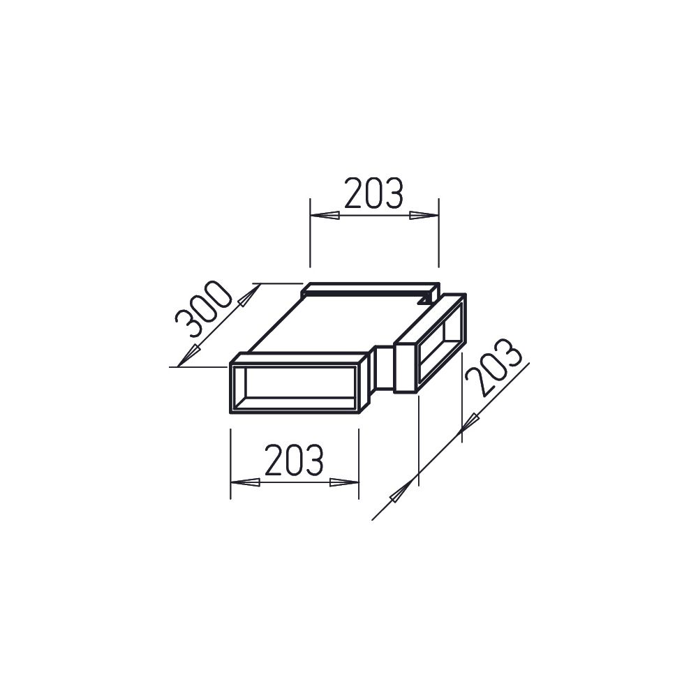 Helios FK-T 200/200/200 Flachkanal T-Stück 3x 200x50mm, Stahlblech verzinkt... HELIOS-02922 4010184029229 (Abb. 2)