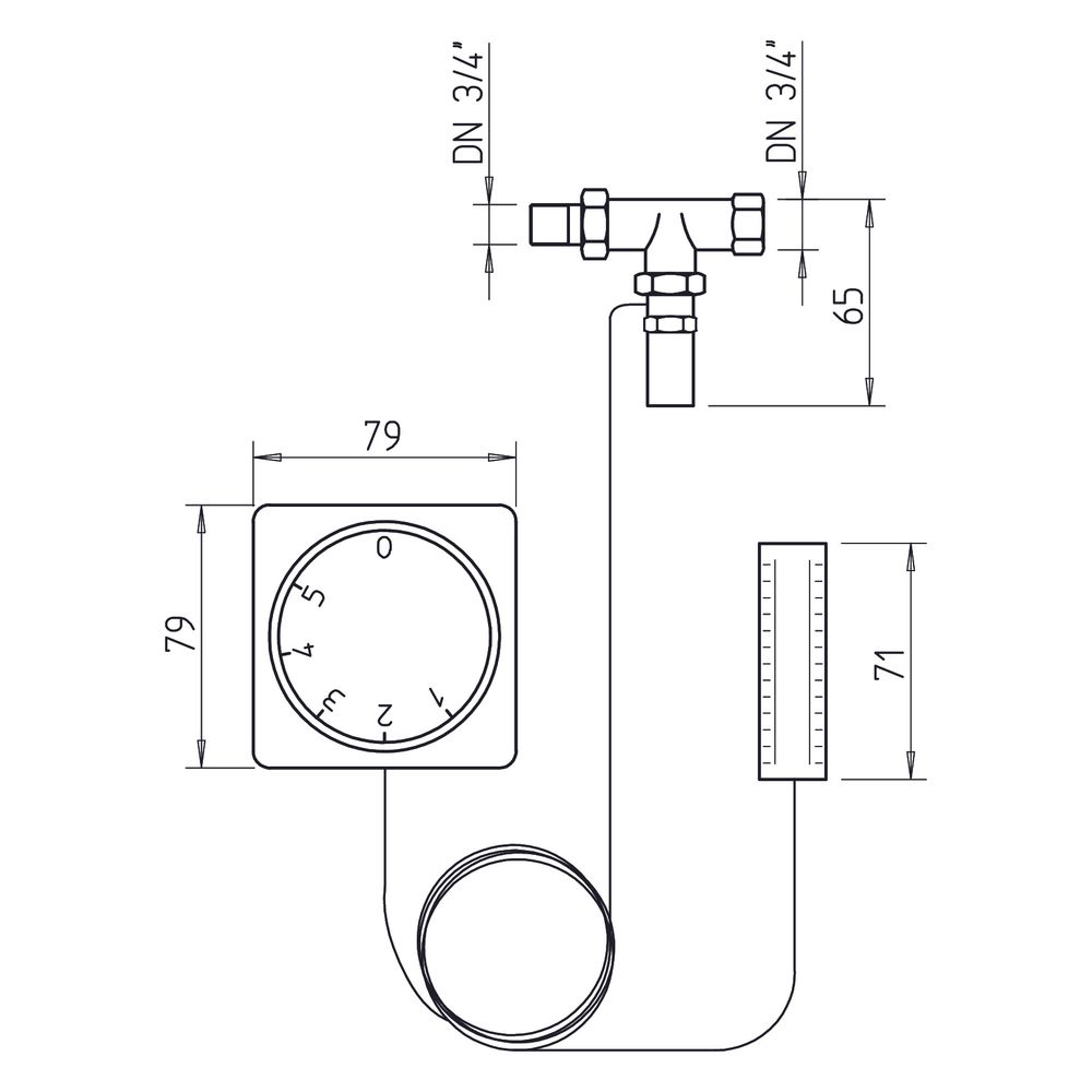 Helios WHST 300 T38 Warmwasser-Heizregister-Regel-Thermostat mit Kanalfühler... HELIOS-08817 4010184088172 (Abb. 2)