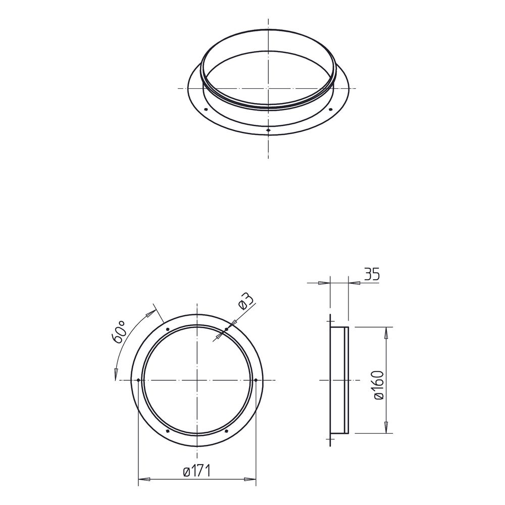 Helios FK-ZS Zusatzstutzen für Durchgangsverteiler d. 160mm... HELIOS-02947 4010184029472 (Abb. 2)
