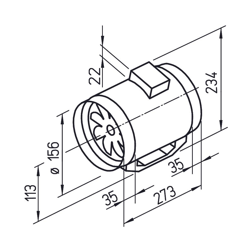 Helios MV 160 Multivent-Rohrventilator 1-PH 230V, 550m3/h, DN 160, 40/50W... HELIOS-06054 4010184060543 (Abb. 2)
