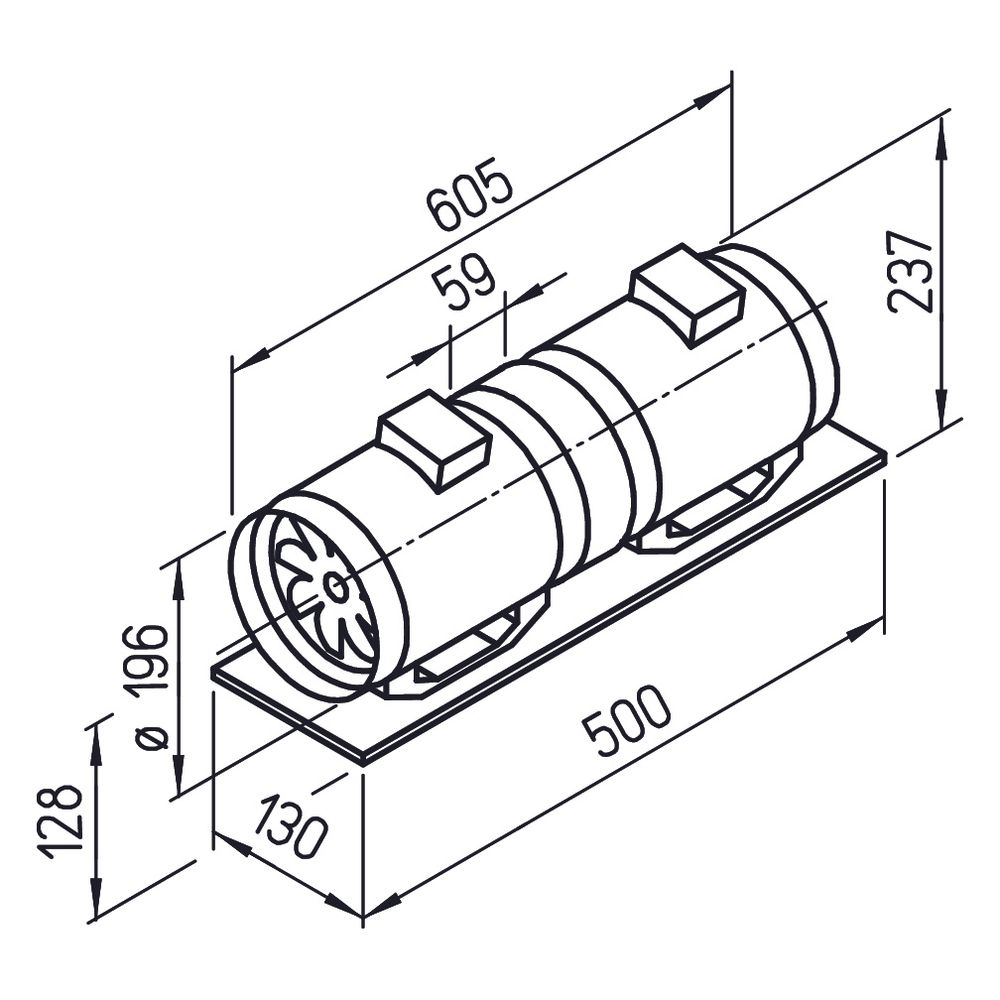 Helios MVZ 200 Multivent zweistufige Ventilator-Unit, 1-PH 230V, 900m3/h, 90/150W, komple... HELIOS-06062 4010184060628 (Abb. 2)
