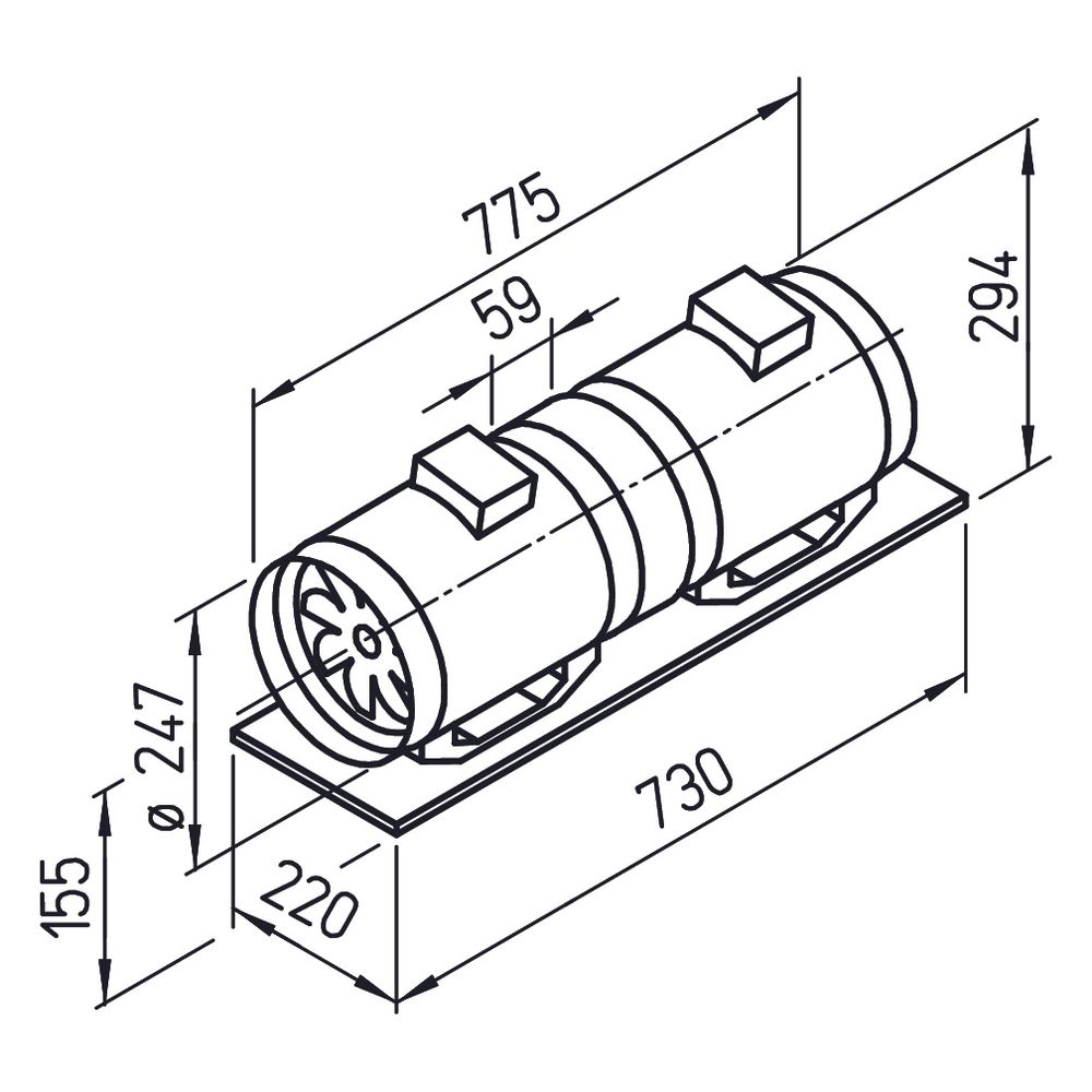 Helios MVZ 250 Multivent zweistufige Ventilator-Unit, 1-PH 230V, 900m3/h, 170/220W, kompl... HELIOS-06063 4010184060635 (Abb. 2)