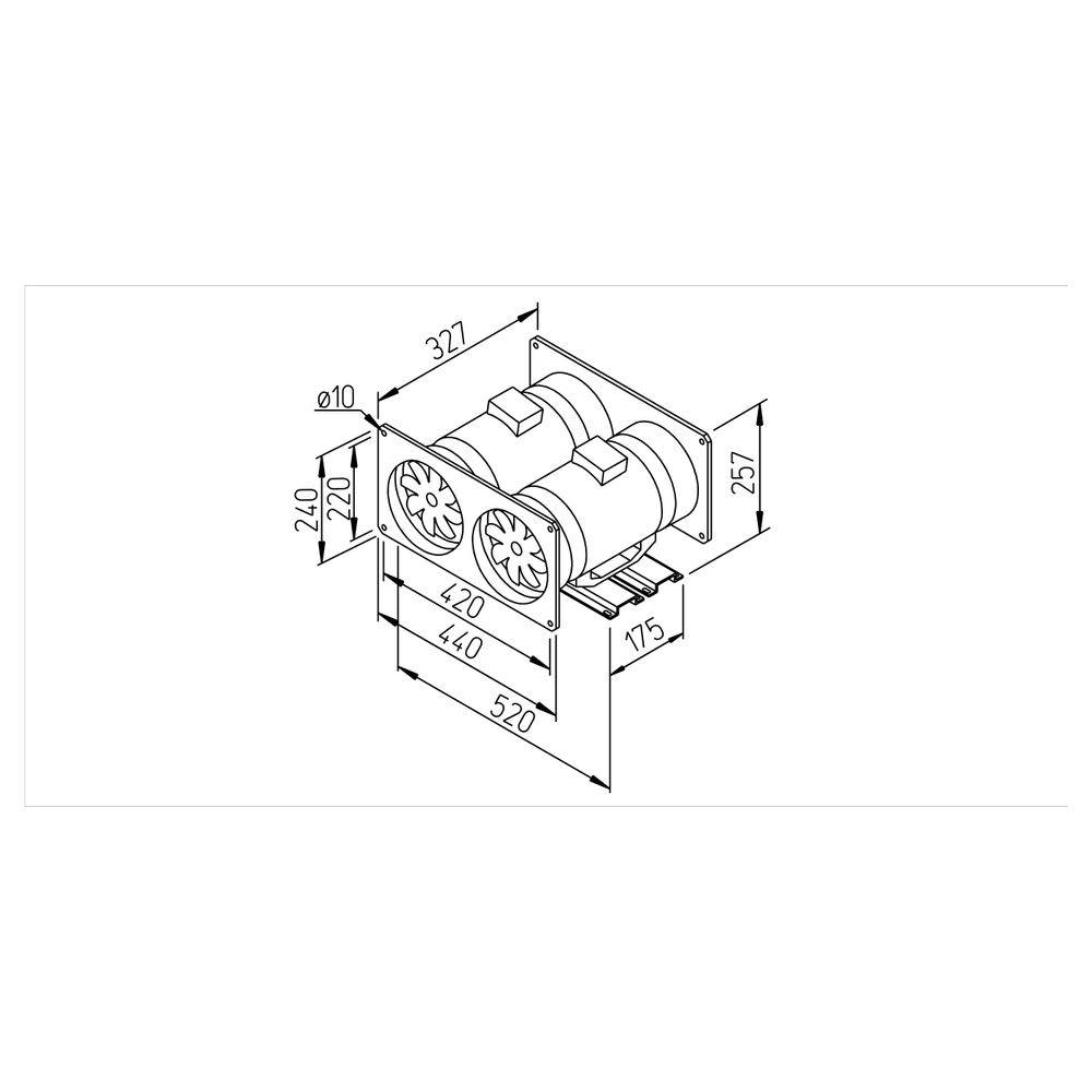 Helios MVP 200 Multivent Parallel-Twin-Unit 1-PH, 230V, 1900m3/h, 90/150W, kompletter Bau... HELIOS-06069 4010184060697 (Abb. 2)
