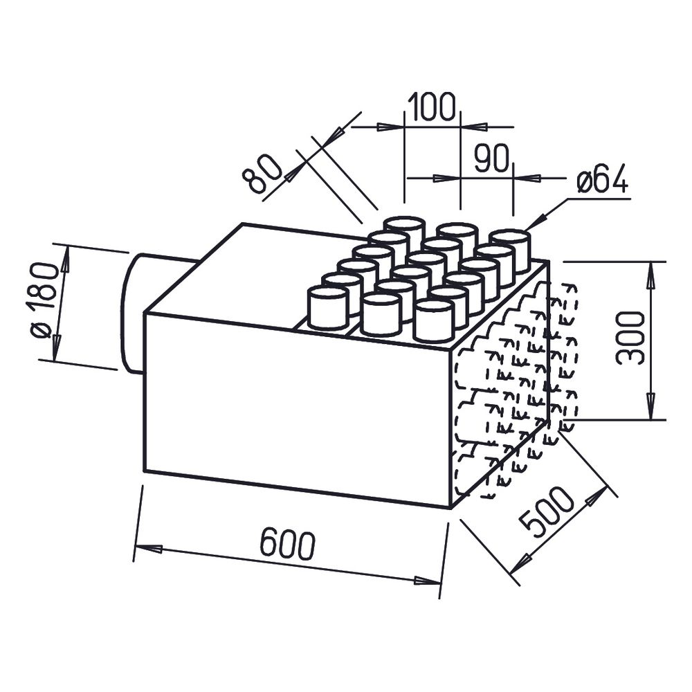 Helios FRS-VK 18-63/180 Verteilerkasten mit 18 Stutzen für FRS-R 63, Anschluss-DN 180... HELIOS-09364 4010184093640 (Abb. 2)
