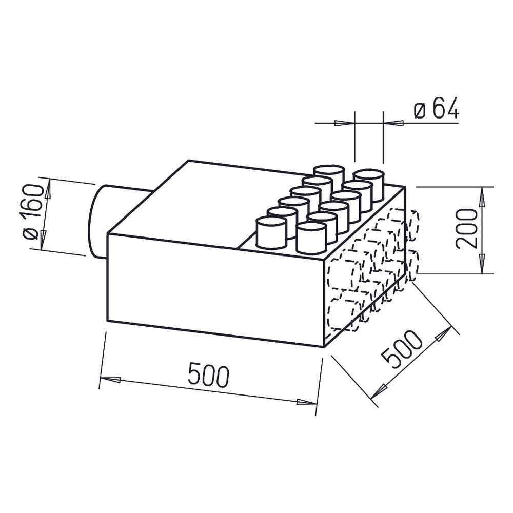 Helios FRS-VK 12-63/160 FlexPipe Verteilerkasten mit 12 Stutzen für FRS-R 63, Anschluss D... HELIOS-09336 4010184093367 (Abb. 2)