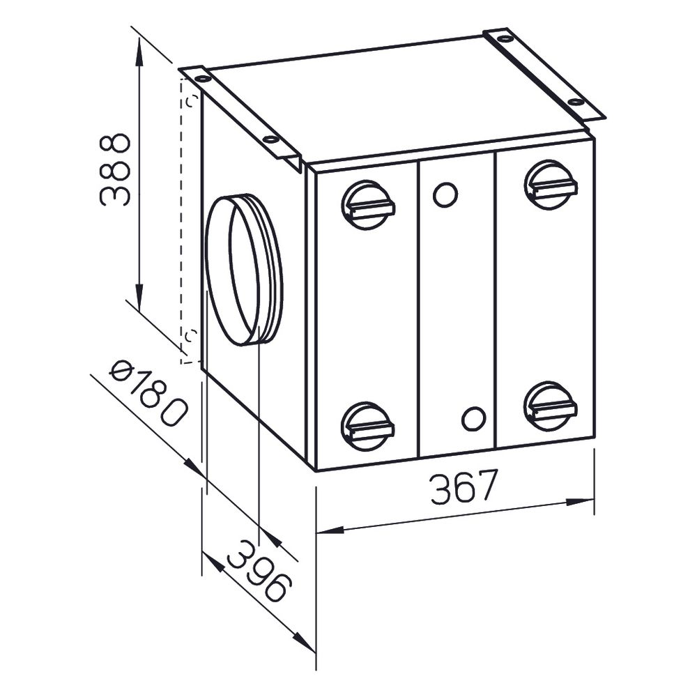 Helios SEWT-W Wärmetauschermodul vollisoliert mit Stutzen DN 180 und integriertem Filter... HELIOS-02565 4010184025658 (Abb. 2)