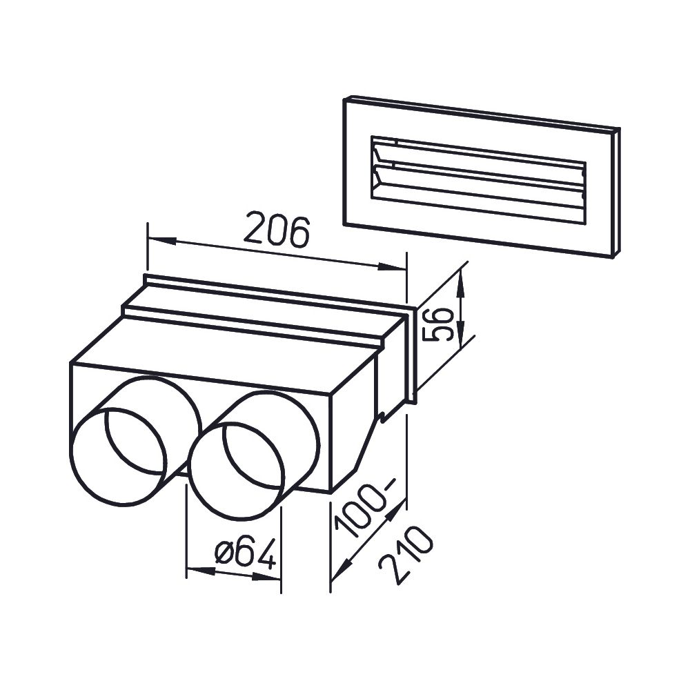 Helios FRS-WDS 2-63 FlexPipe Wanddurchführungs-Set 2x DN 63... HELIOS-09993 4010184099932 (Abb. 2)