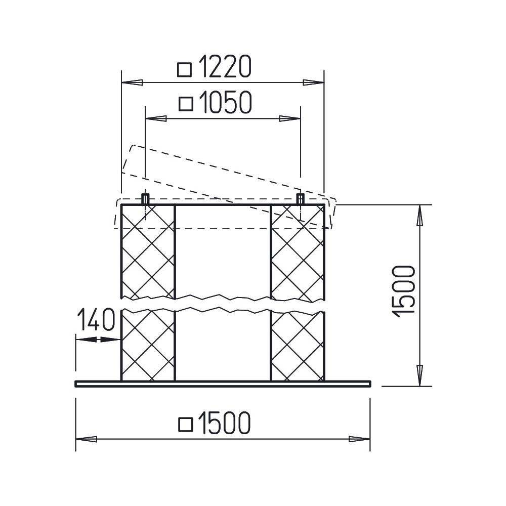 Helios SSD 710 Sockelschalldämpfer, Höhe 1500mm... HELIOS-05287 4010184052876 (Abb. 2)
