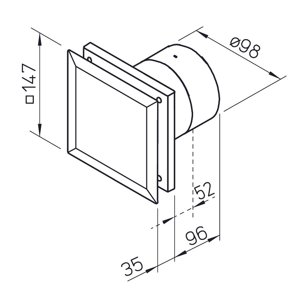 Helios M1/100 F Minivent DN 100 zweistufig, mit Feuchtesteuerung, Weiß... HELIOS-06175 4010184061755 (Abb. 2)