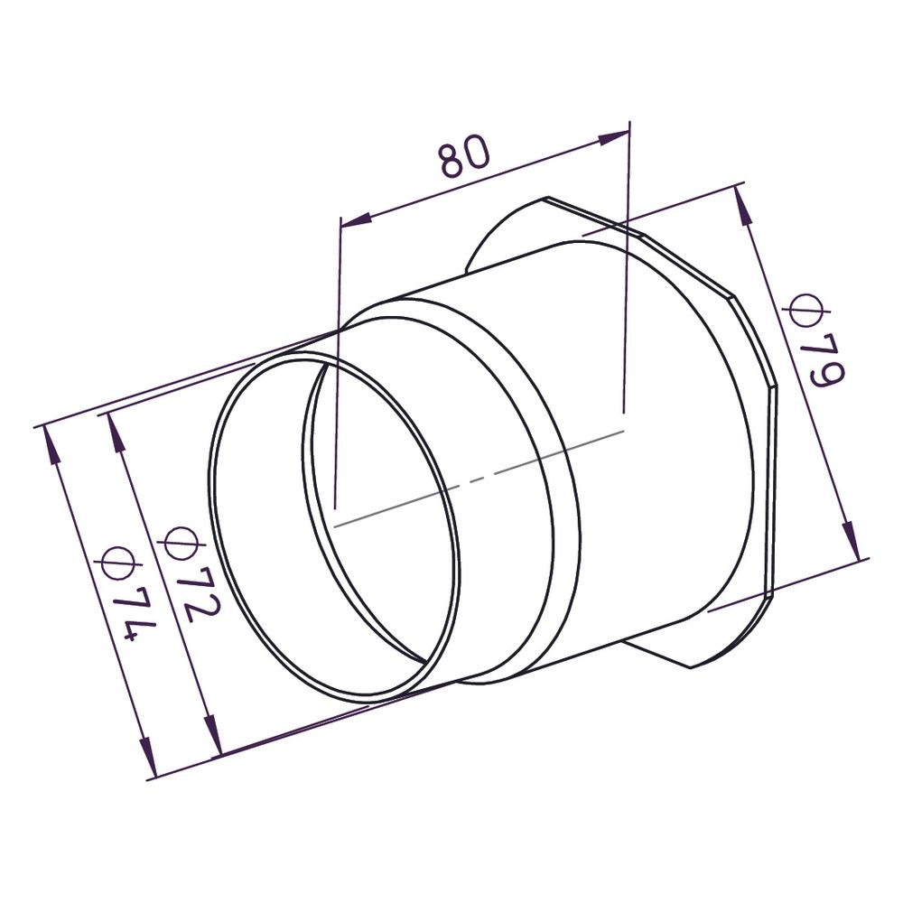 Helios ELS-ZAS Zweitraum-Anschlussstutzen zu ELS-GU/-GUBA und -GBU..Z..... HELIOS-08184 4010184081845 (Abb. 2)