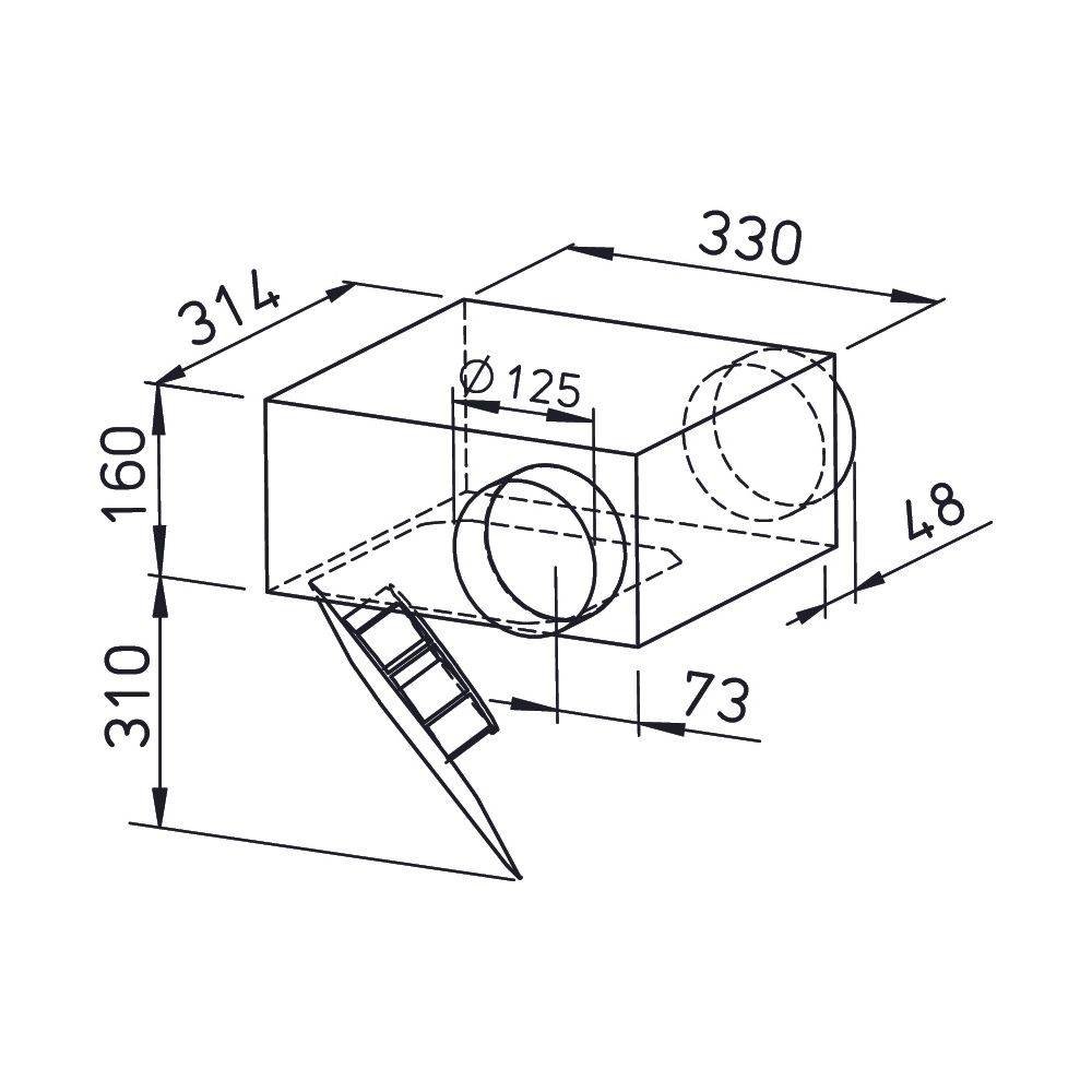 Helios SVR 125 B SlimVent Radialventilator mit Rohranschluss DN 125, 400/290m3/h, 41/59W,... HELIOS-02671 4010184026716 (Abb. 2)