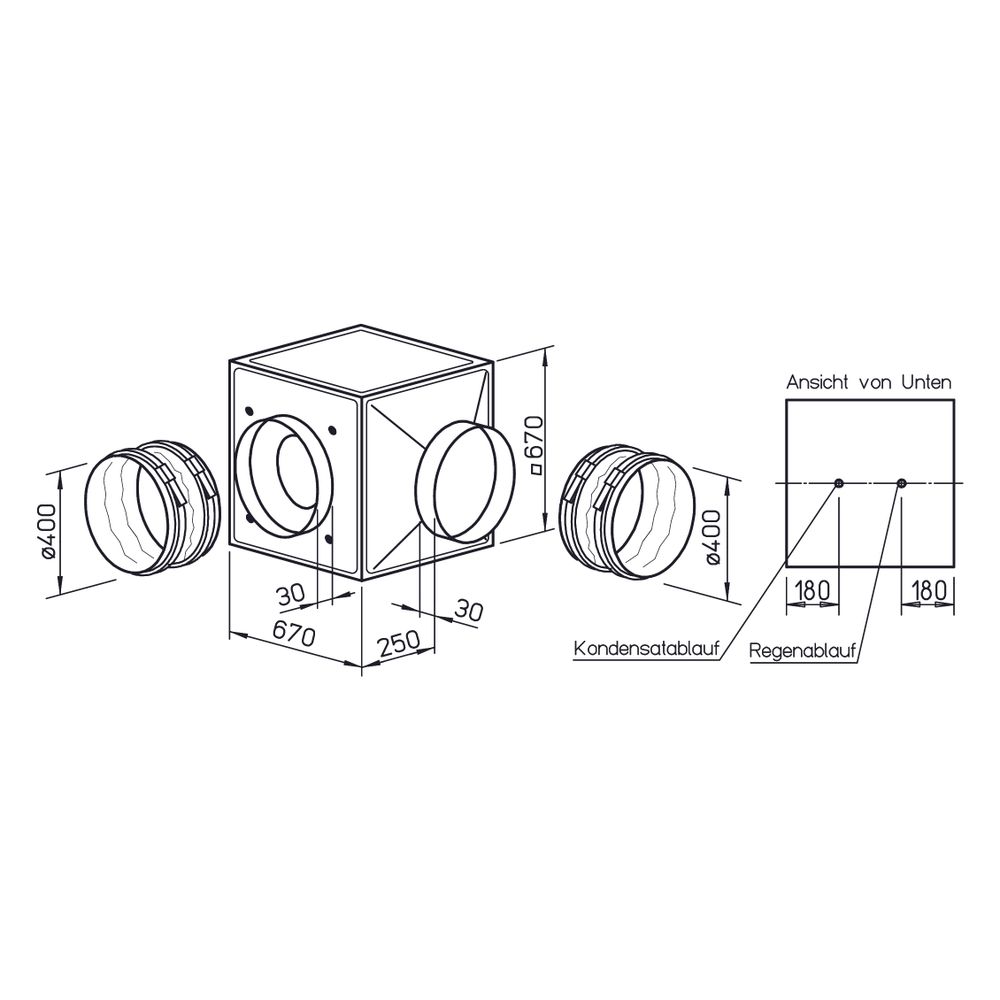 Helios GBD EC 400 T120 Gigabox EC inkl. Formstück und flexiblen Manschetten DN 400, 3-PH ... HELIOS-06454 4010184064541 (Abb. 2)