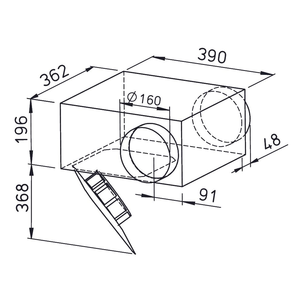 Helios SVR 160 K SlimVent Radialventilator mit Rohranschluss DN 160, 450/310m3/h, 42/61W,... HELIOS-02672 4010184026723 (Abb. 2)