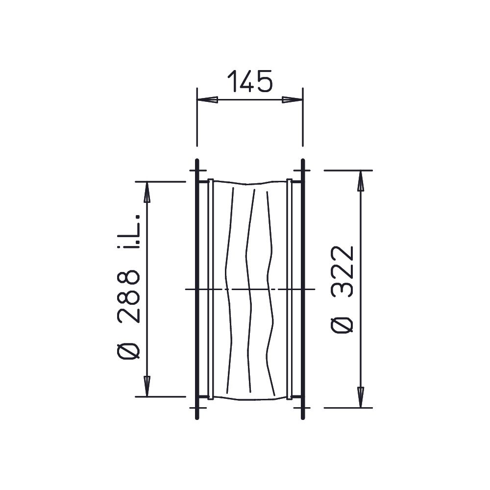 Helios STS 280 flexible Verbindung DN 280 mit 2 Rohrflanschen... HELIOS-01231 4010184012313 (Abb. 2)