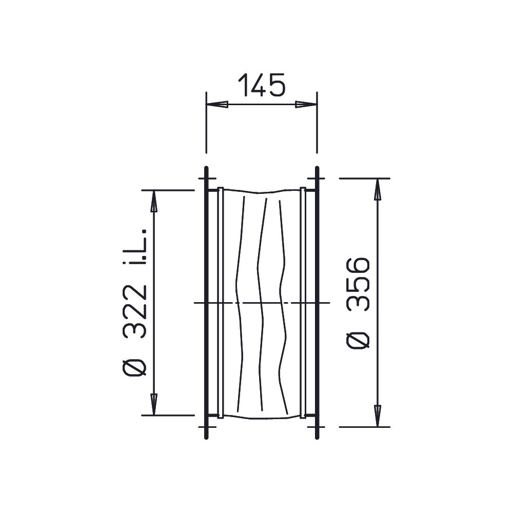 Helios STS 315 flexible Verbindung DN 315 mit 2 Rohrflanschen... HELIOS-01221 4010184012214 (Abb. 2)