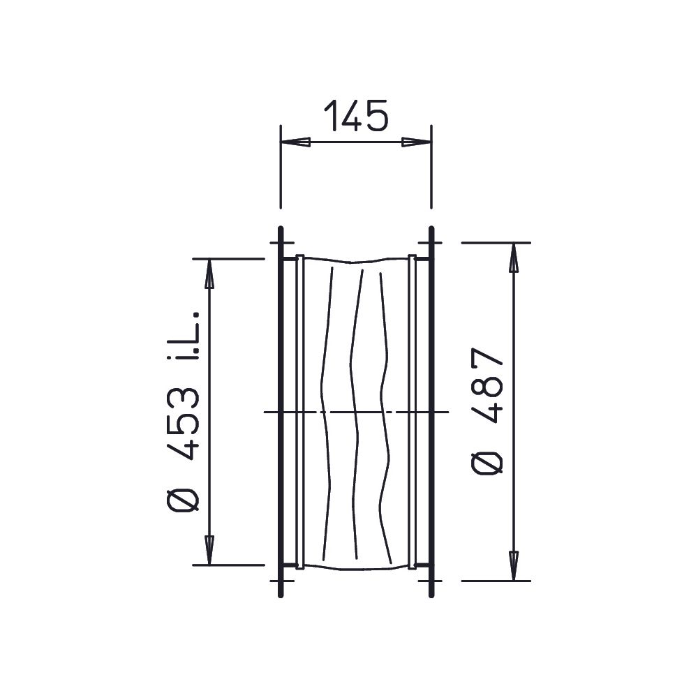 Helios STS 450 flexible Verbindung DN 450 mit 2 Rohrflanschen... HELIOS-01224 4010184012245 (Abb. 2)