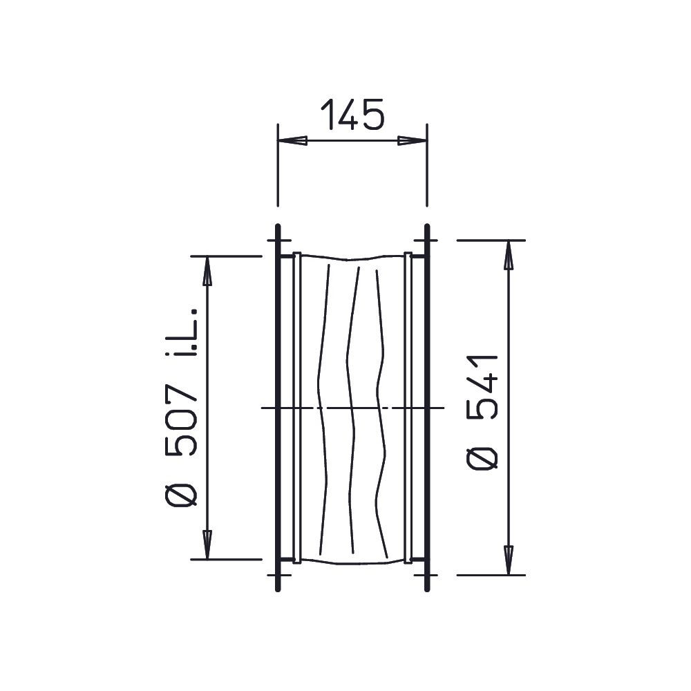 Helios STS 500 flexible Verbindung DN 500 mit 2 Rohrflanschen... HELIOS-01225 4010184012252 (Abb. 2)