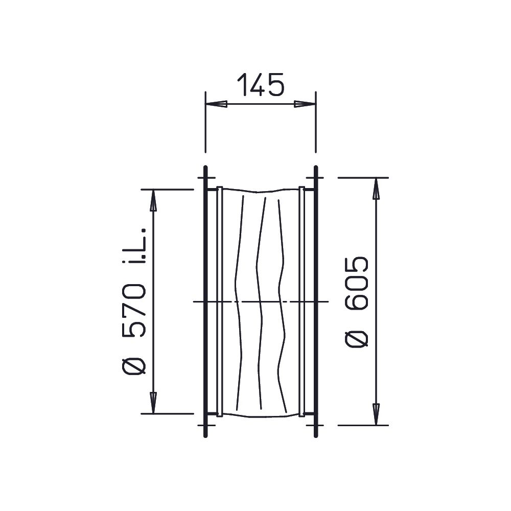Helios STS 560 flexible Verbindung DN 560 mit 2 Rohrflanschen... HELIOS-01226 4010184012269 (Abb. 2)