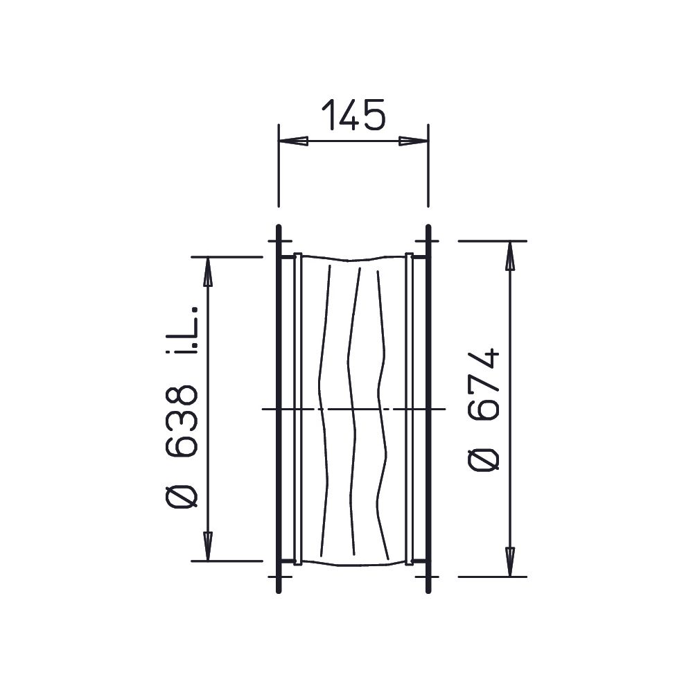Helios STS 630 flexible Verbindung DN 630 mit 2 Rohrflanschen... HELIOS-01228 4010184012283 (Abb. 2)