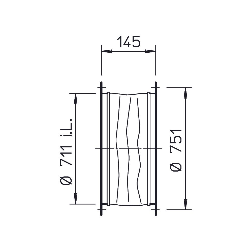 Helios STS 710 flexible Verbindung DN 710 mit 2 Rohrflanschen... HELIOS-01229 4010184012290 (Abb. 2)