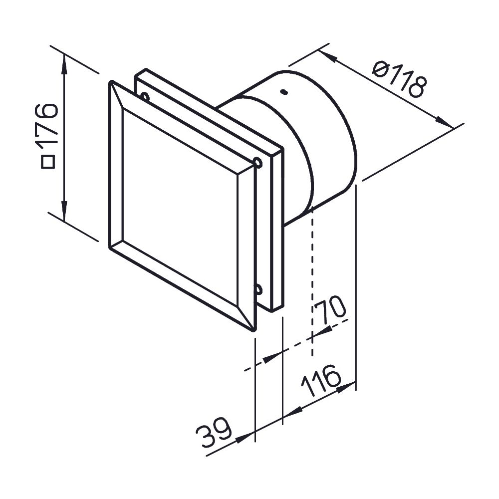 Helios M1/120 Minivent DN 120 zweistufig, Weiß... HELIOS-06360 4010184063605 (Abb. 2)
