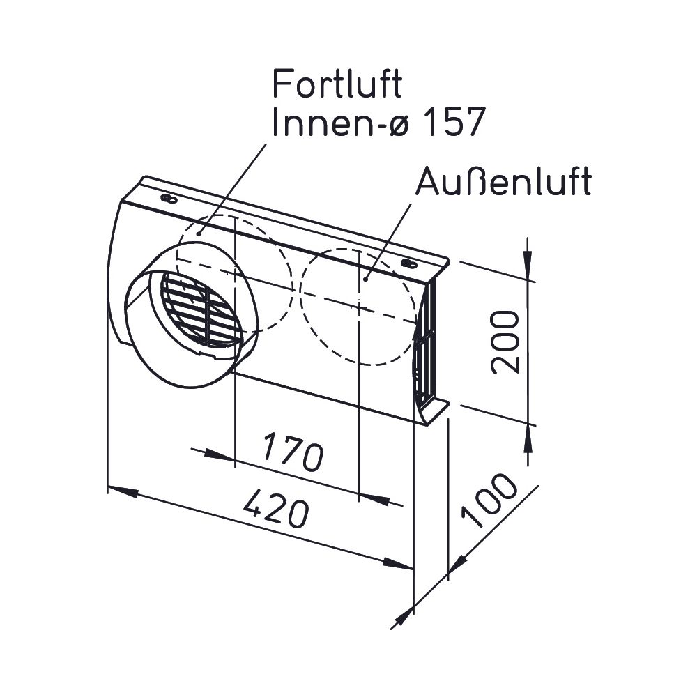 Helios IP-FKB 125 IsoPipe-Fassaden-Kombiblende DN 125 universell einsetzbar, Edelstahl... HELIOS-02689 4010184026891 (Abb. 2)