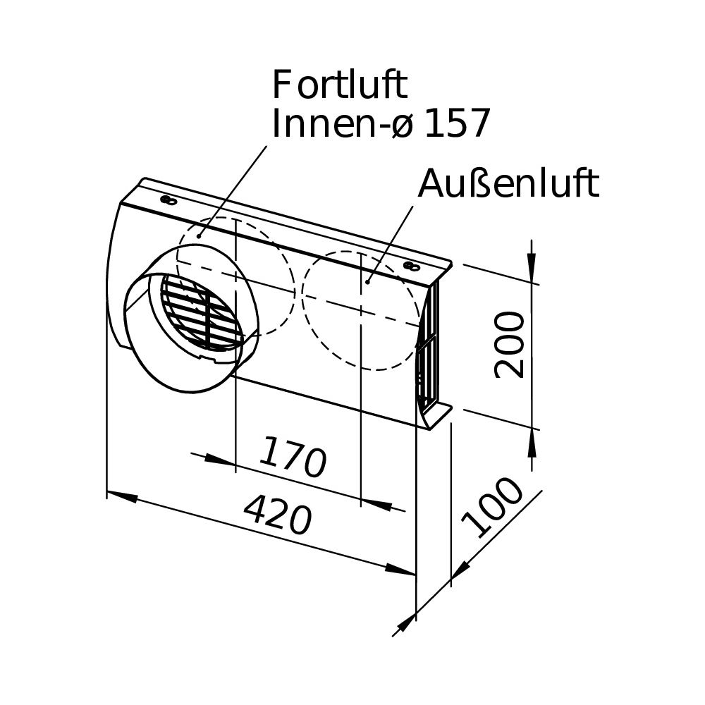 Helios IsoPipe Fassaden-Kombiblende IP-FKB 125, universell einsetzbar, Edelstahl, DN 125... HELIOS-02689 4010184026891 (Abb. 3)