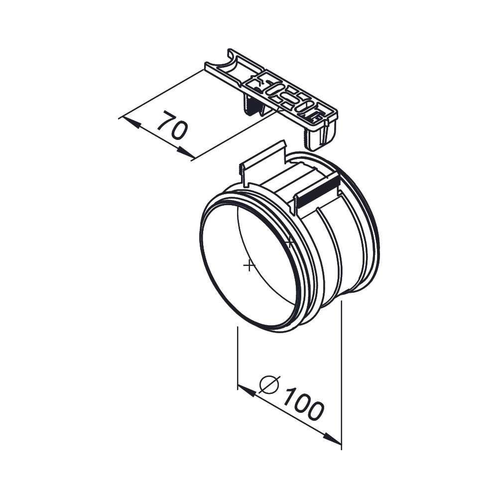 Helios RP-LV Renopipe Langverbinder DN 100, komplett mit Befestigungsklammer... HELIOS-03029 4010184030294 (Abb. 2)