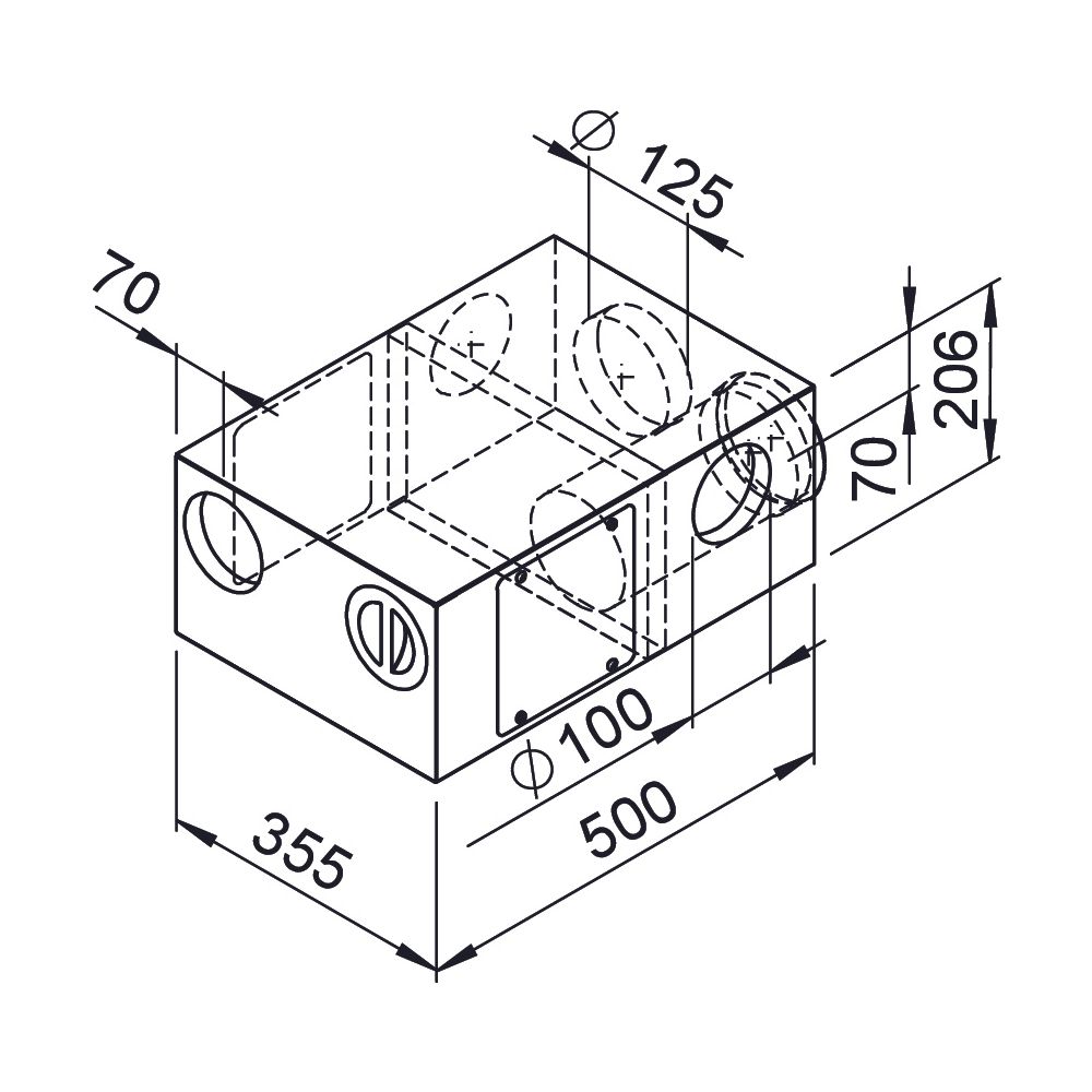 Helios RP-KVK 3-100/125 L Renopipe Kombi-Verteilerkasten 3x DN 100, 2x DN 125 Geräteansch... HELIOS-03038 4010184030386 (Abb. 2)