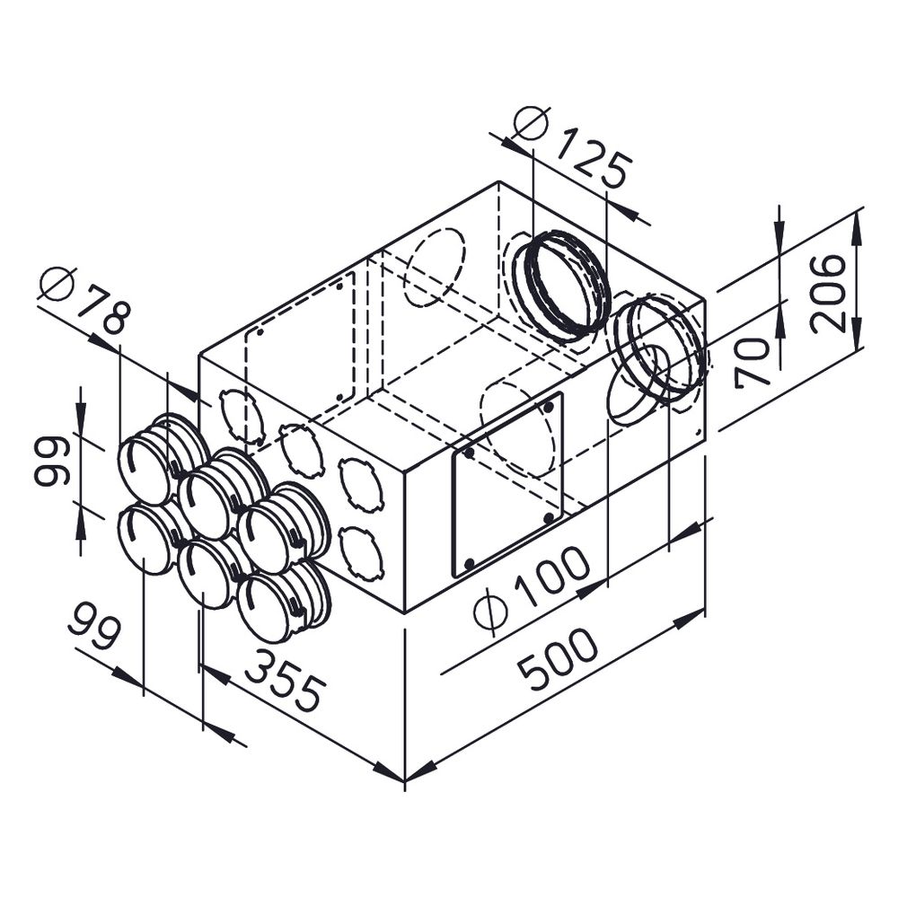 Helios FRS-KVK 6- 75/125 L FlexPipe Kombi-Verteilerkasten 6x DN 75, 2x DN 100, 2x DN 125 ... HELIOS-03873 4010184038733 (Abb. 2)