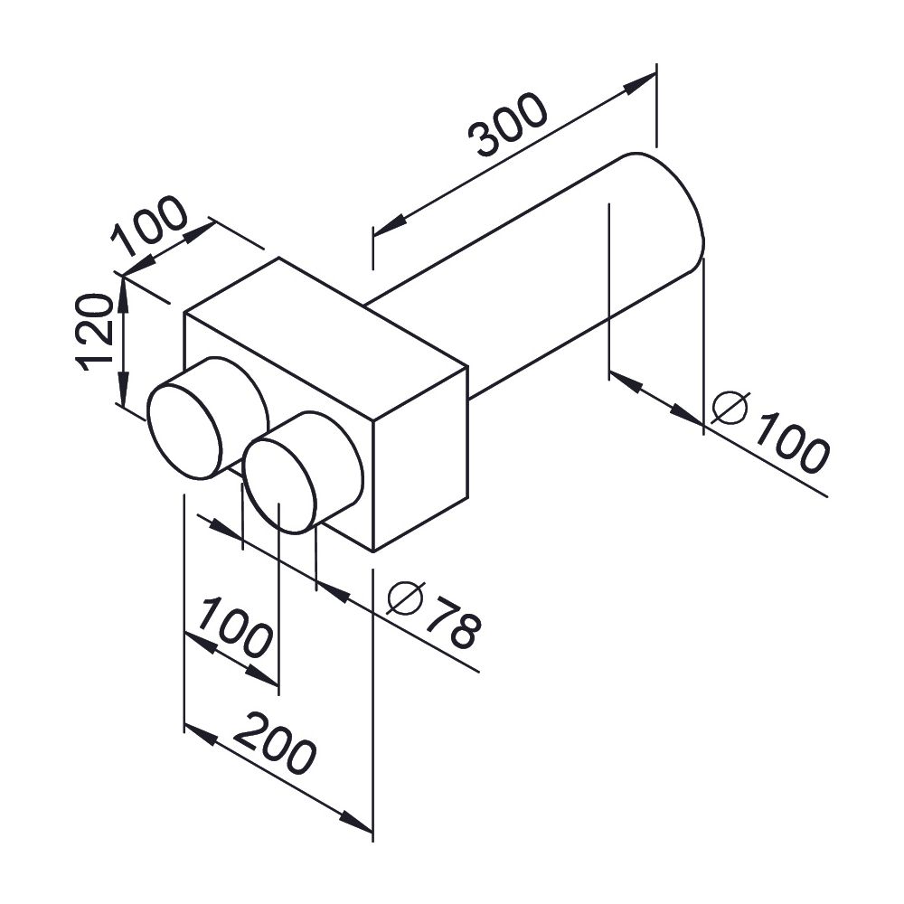 Helios FRS-WDV 2-75/100 FlexPipe Wanddurchführung für Ventilanschluss 100mm 2x DN 75... HELIOS-09621 4010184096214 (Abb. 2)