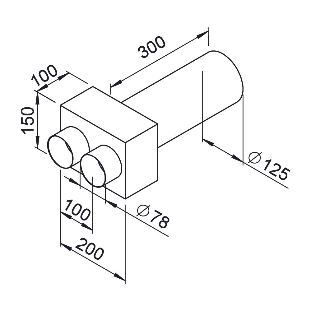 Helios FRS-WDV 2-75/125 FlexPipe Wanddurchführung für Ventilanschluss 125mm 2x DN 75... HELIOS-09622 4010184096221 (Abb. 2)