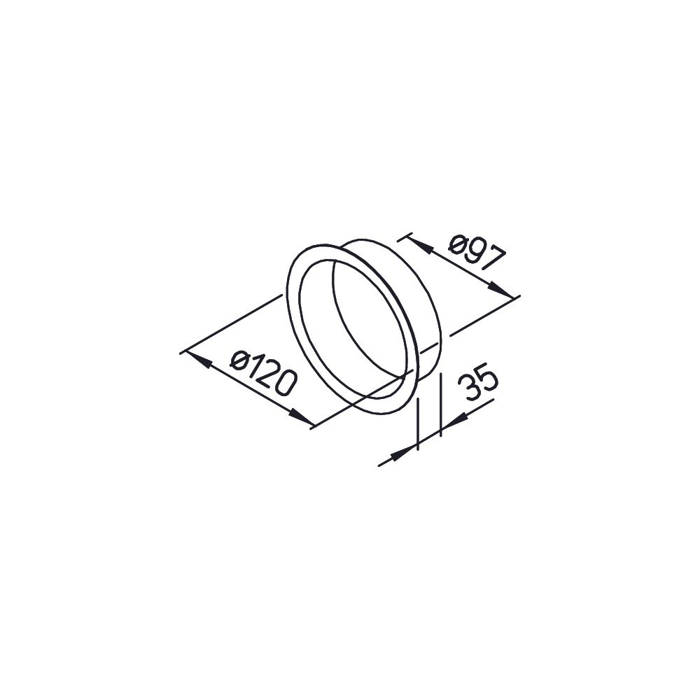 Helios EBR 100 Einbauring für Einbau von Tellerventilen in Blechwände, DN 100, Stahlblech... HELIOS-00953 4010184009535 (Abb. 2)