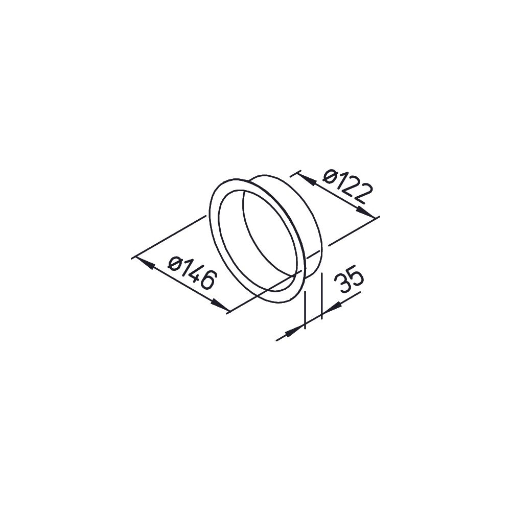 Helios EBR 125 Einbauring für Einbau von Tellerventilen in Blechwände, DN 125, Stahlblech... HELIOS-00954 4010184009542 (Abb. 2)