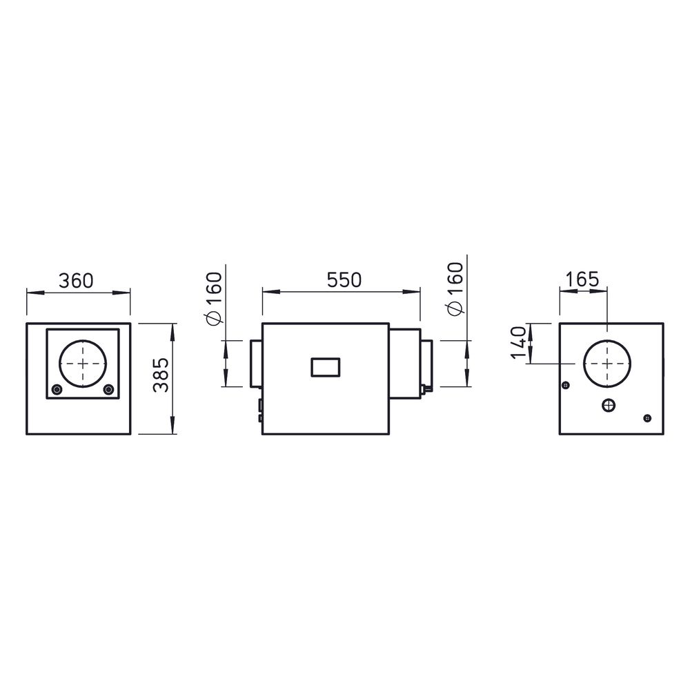 Helios HygroBox KWL HBX 250 WW R Zuluft rechts, Warmwasser-Vorheizung, 350m3/h, 1,5kW, 23... HELIOS-40186 4010184401865 (Abb. 2)