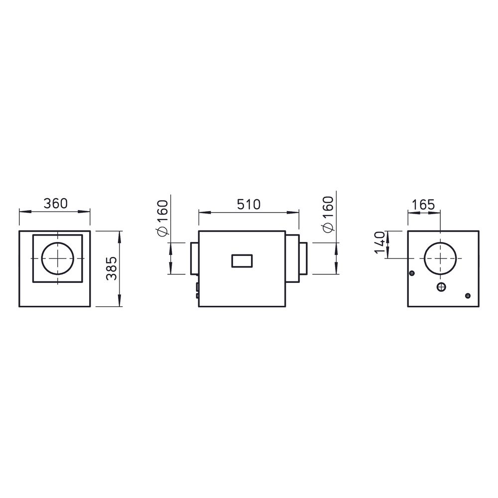 Helios HygroBox KWL HBX 250 EH R Zuluft rechts, Elektro-Vorheizung, 350m3/h, 1,4kW, 230V... HELIOS-40188 4010184401889 (Abb. 2)