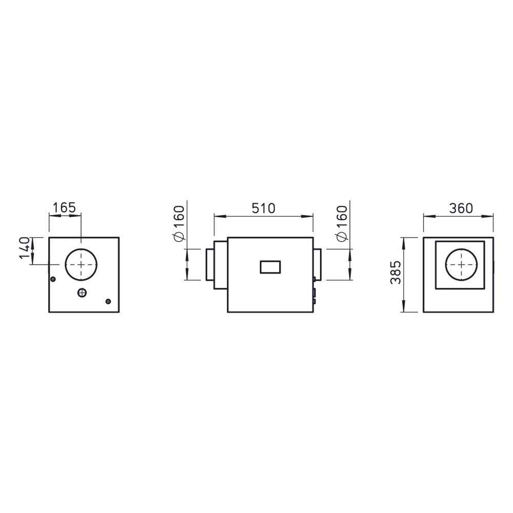 Helios HygroBox KWL HBX 250 EH L Zuluft links, Elektro-Vorheizung, 350m3/h, 1,4kW, 230V... HELIOS-40187 4010184401872 (Abb. 2)