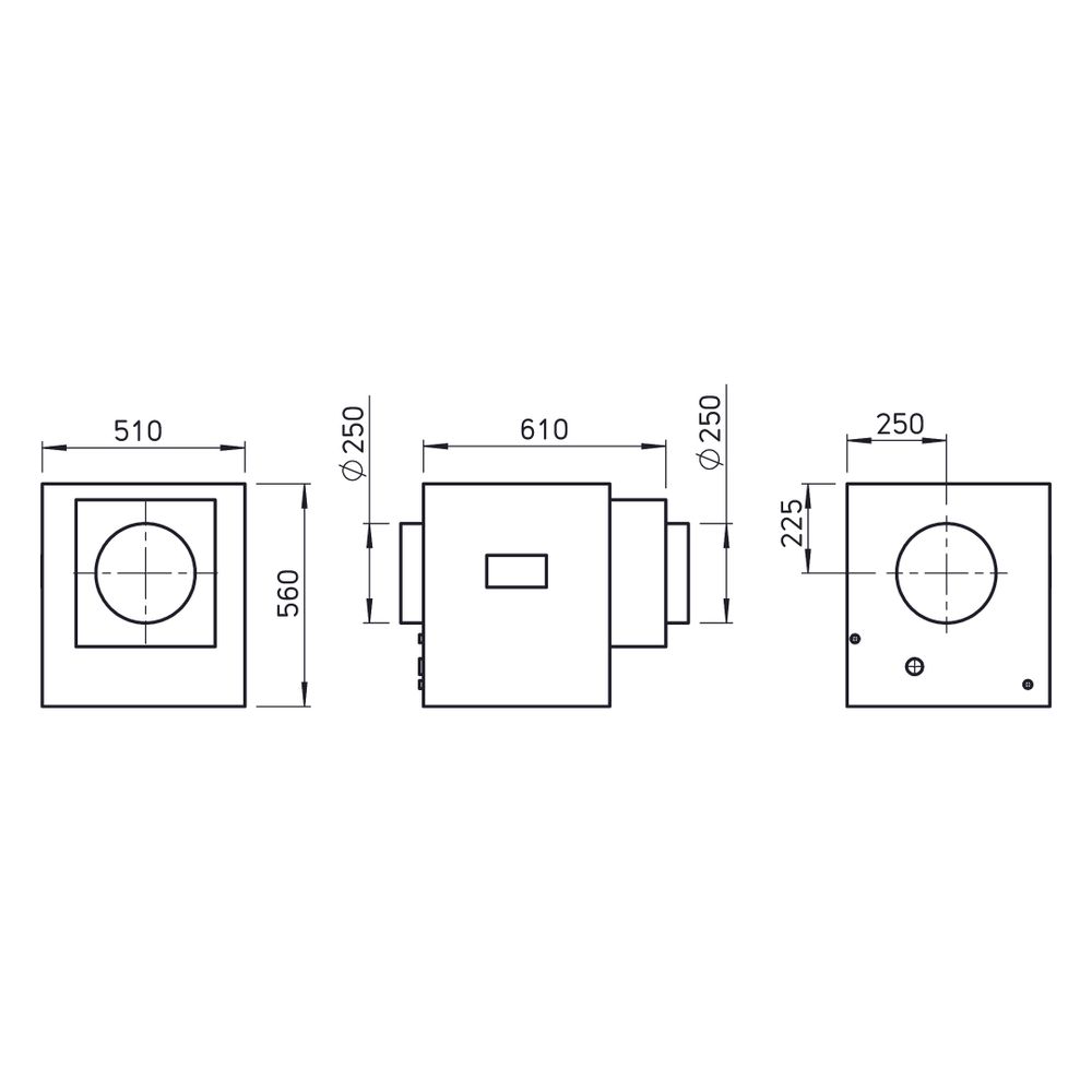 Helios HygroBox KWL HBX 500 WW R Zuluft rechts, Warmwasser-Vorheizung, 500m3/h, 4,2kW, 23... HELIOS-40190 4010184401902 (Abb. 2)