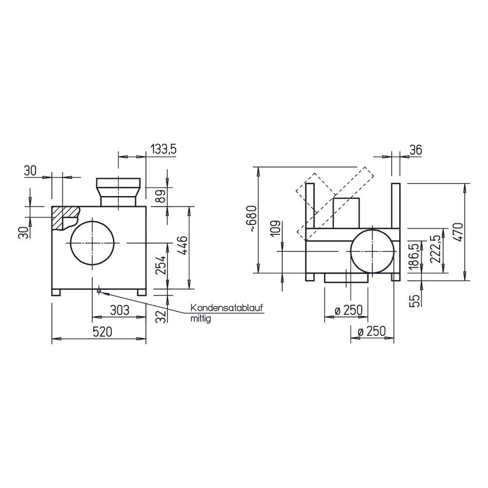 Helios MBW 250/2 TK Megabox, 1-PH 230V, 300W, mit VAR-Motor BG 71, 300W, DN 250, 1620m3/h... HELIOS-06458 4010184064589 (Abb. 2)