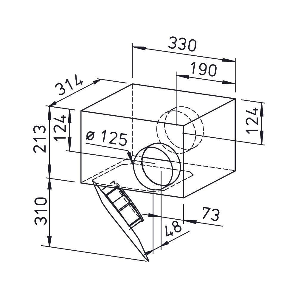 Helios SVS EC 125 SlimVent EC schallgedämpfter Radialventilator DN 125, 1-PH 200-240V reg... HELIOS-00016 4010184000167 (Abb. 2)