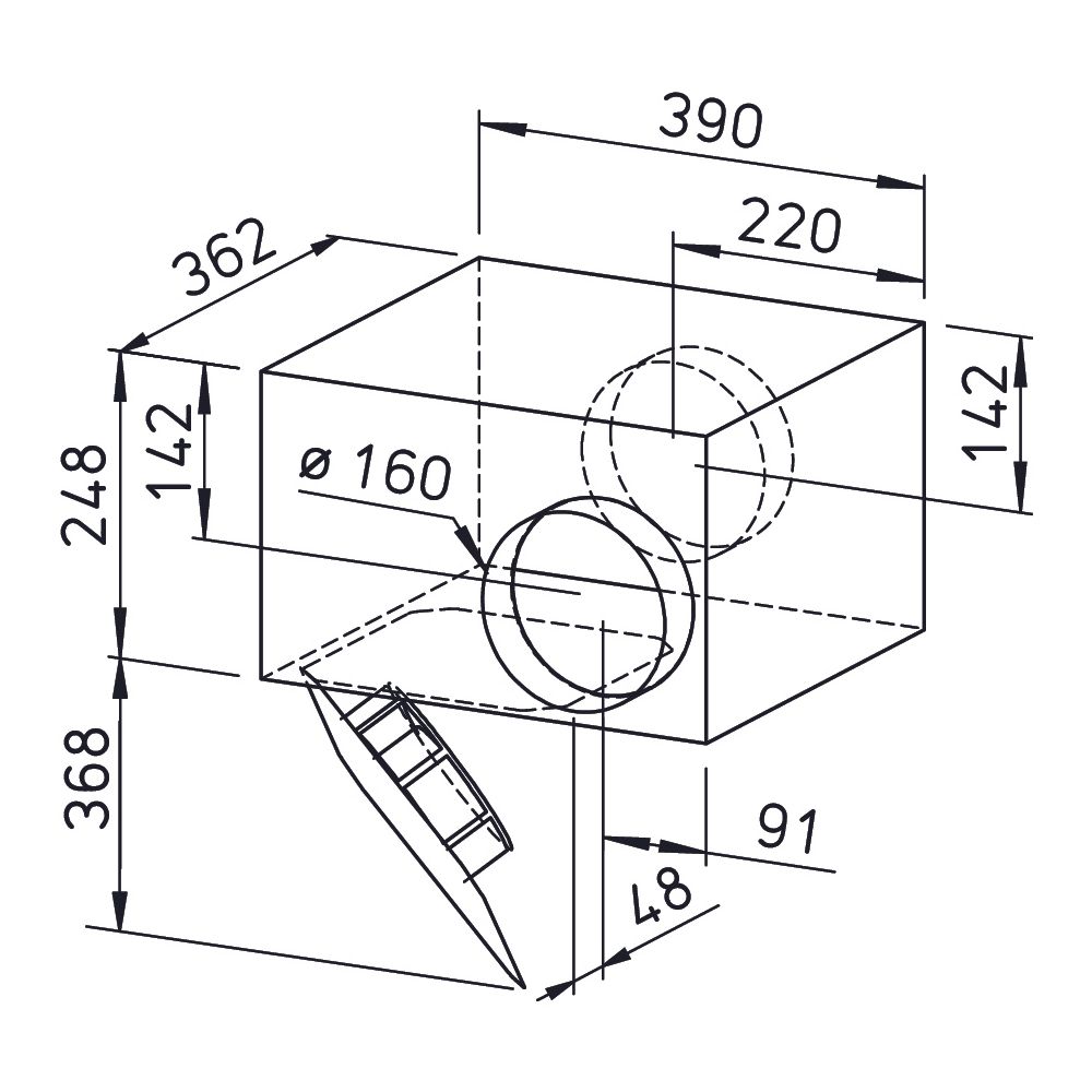 Helios SVS EC 160 A SlimVent EC schallgedämpfter Radialventilator DN 160, 1-PH 200-240V r... HELIOS-00017 4010184000174 (Abb. 2)