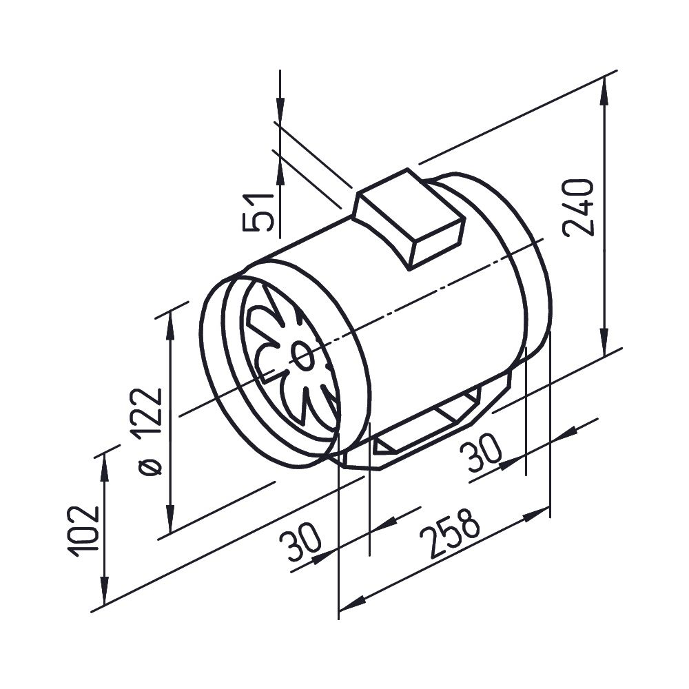 Helios MV EC 125 Multivent-Rohrventilator EC 1-PH 230V regelbar, 360m3/h, 39W, DN 125... HELIOS-06032 4010184060321 (Abb. 2)