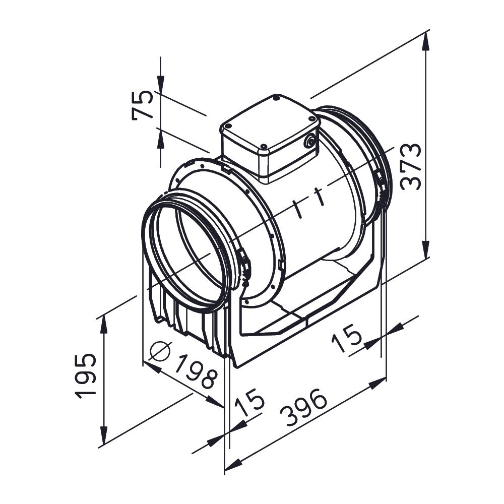 Helios Multivent-Rohrventilator MV EC 200, EC 1-PH 230V regelbar, 1.000m3/h, 80W, DN 200... HELIOS-06034 4010184060345 (Abb. 2)