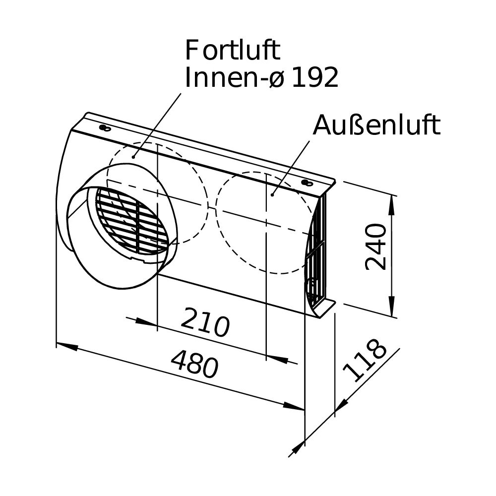 Helios IsoPipe Fassaden-Kombiblende IP-FKB 160 B, universell einsetzbar, Edelstahl, DN 16... HELIOS-02662 4010184026624 (Abb. 3)