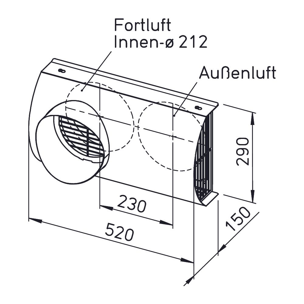 Helios IP-FKB 180 IsoPipe-Fassaden-Kombiblende DN 180 universell einsetzbar, Edelstahl... HELIOS-02695 4010184026952 (Abb. 2)