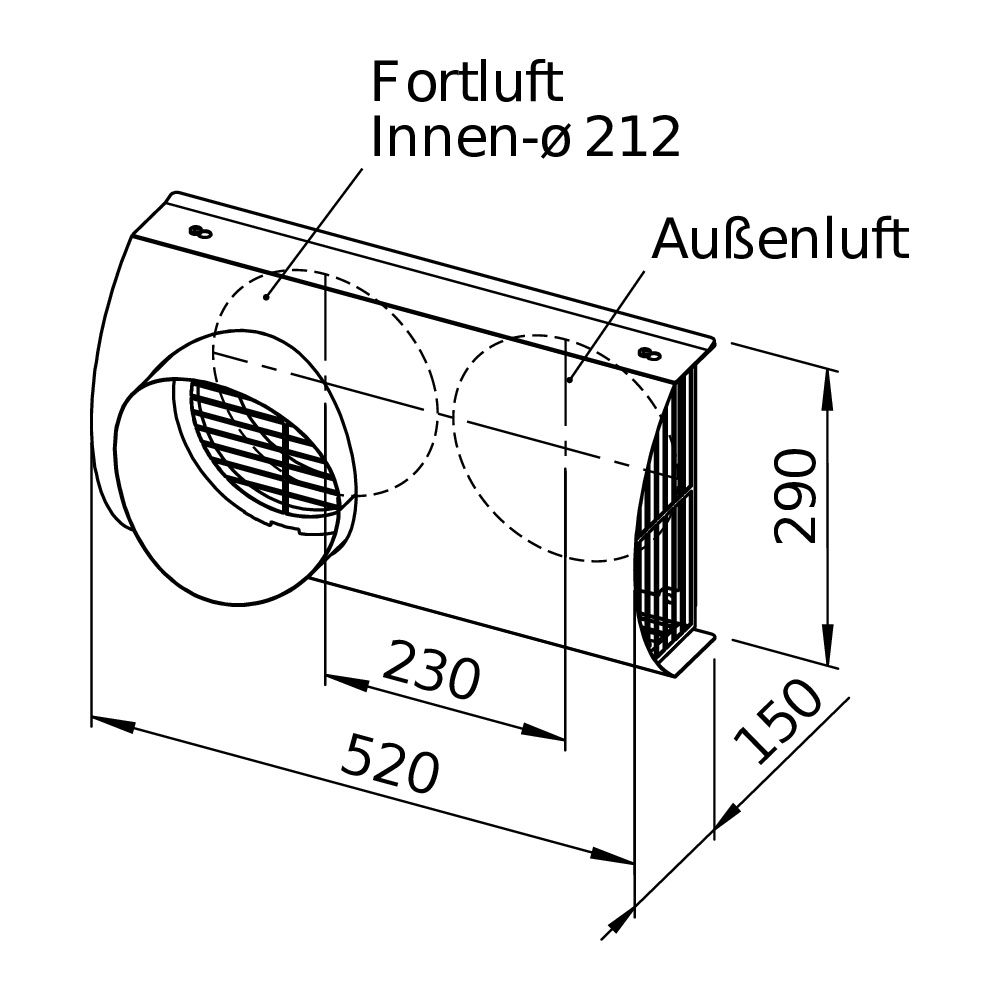 Helios IsoPipe Fassaden-Kombiblende IP-FKB 180 B, universell einsetzbar, Edelstahl, DN 18... HELIOS-02663 4010184026631 (Abb. 3)