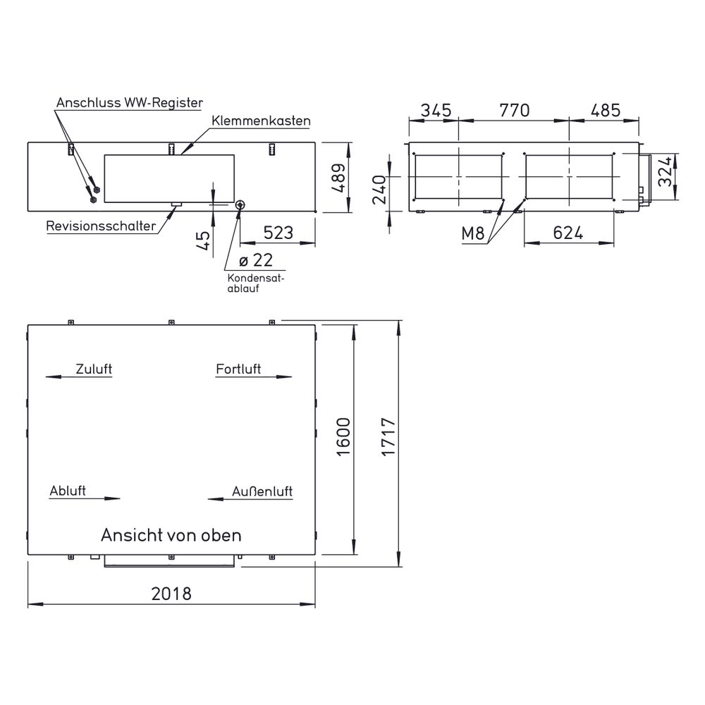 Helios KWL EC 2000 D PRO WW KWL-Deckengerät mit WRG, 1400W, 400V, EC-Ventilatoren, el. VH... HELIOS-04176 4010184041764 (Abb. 2)