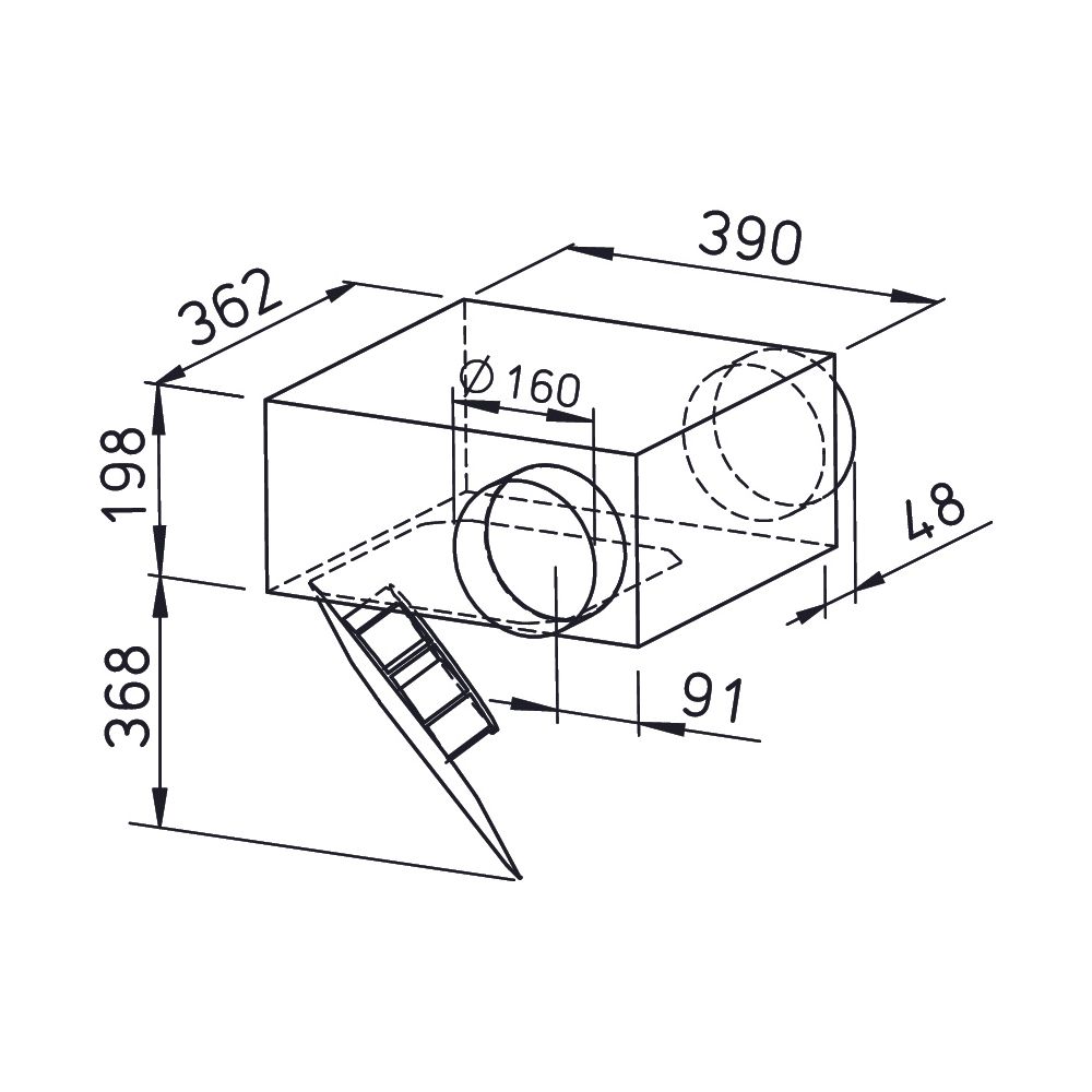 Helios SVR EC 160 A SlimVent EC Radialventilator mit Rohranschluss DN 160, 1-PH 230V rege... HELIOS-02535 4010184025351 (Abb. 2)