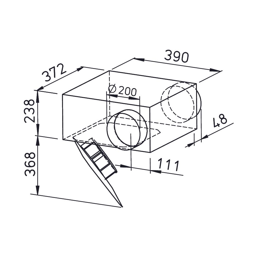 Helios SVR EC 200 B SlimVent EC Radialventilator mit Rohranschluss DN 200, 1-PH 230V rege... HELIOS-02539 4010184025399 (Abb. 2)